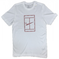 CAMISETA NIKE COURT DRI-FIT HERITAGE - BRANCO/VERMELHO